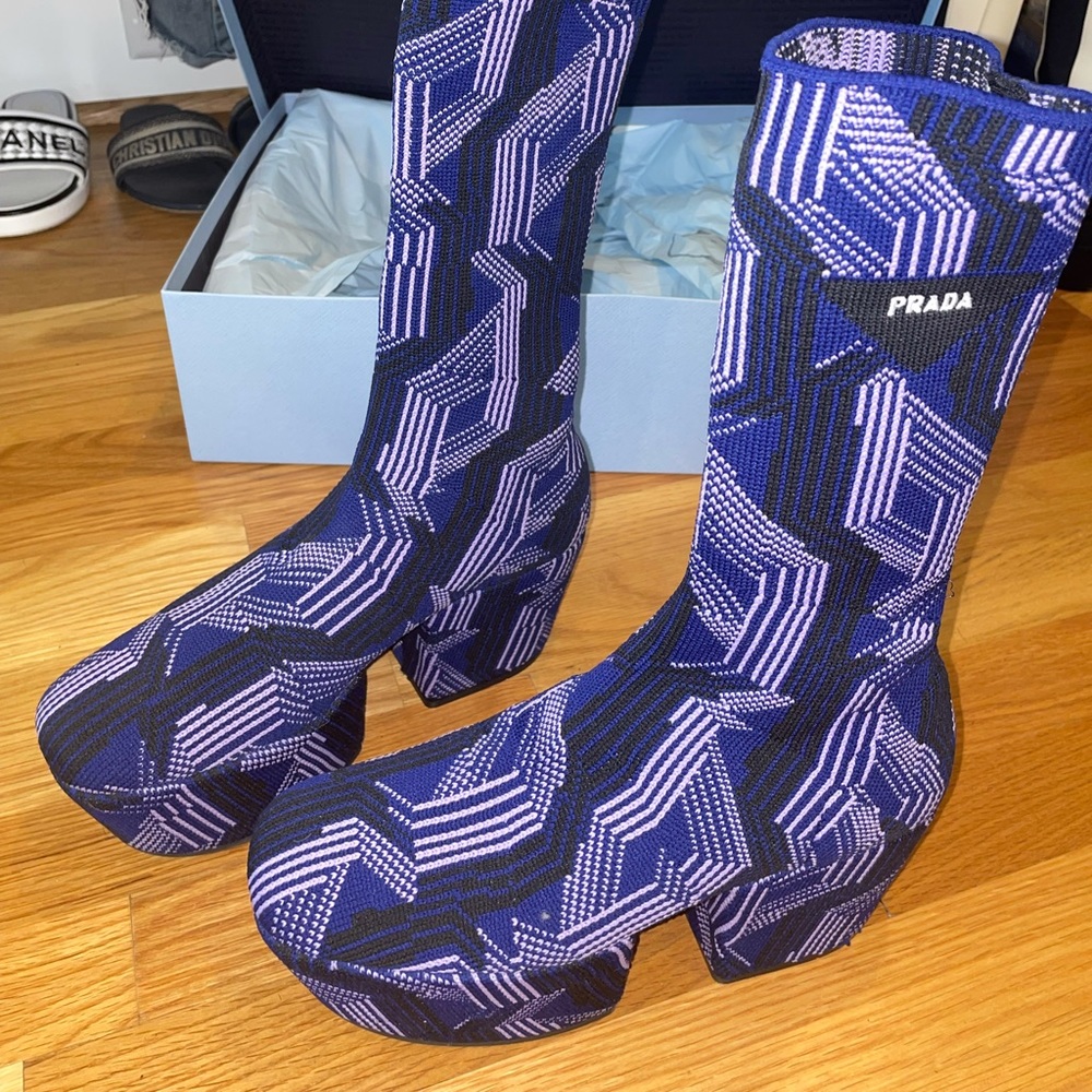 Prada platform mid-calf boots